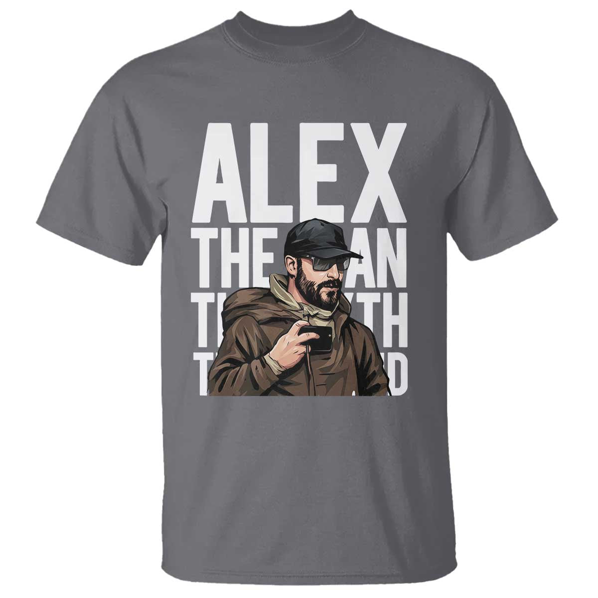 Alex Pretti T Shirt Alex The Man The Myth The Legend Vintage Gift TS12 Charcoal Print Your Wear
