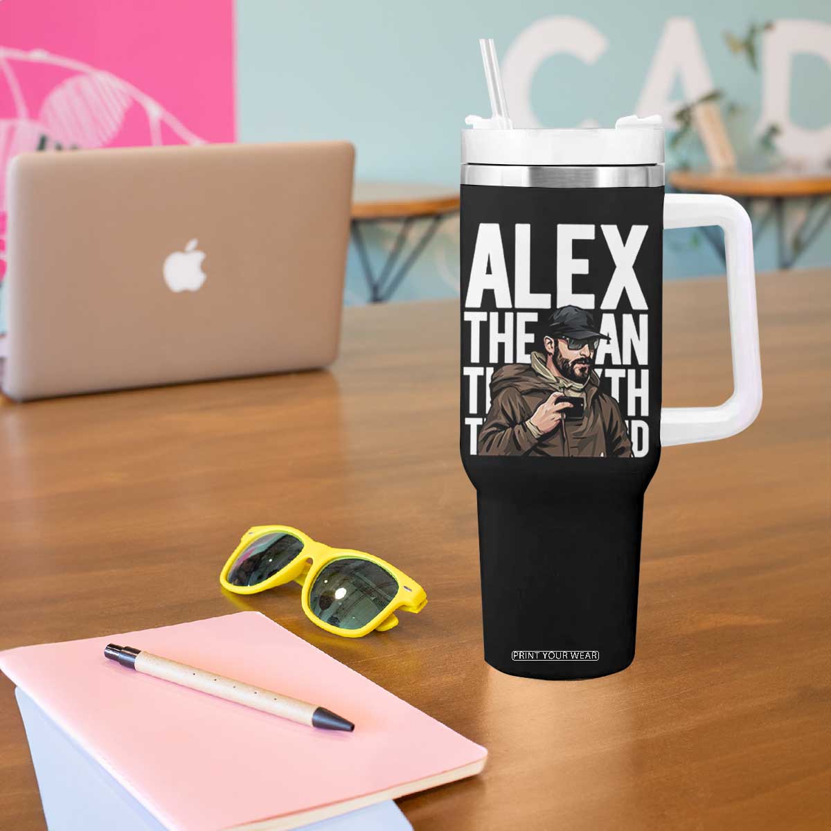 Alex Pretti Tumbler With Handle Alex The Man The Myth The Legend Vintage Gift TS12 Print Your Wear