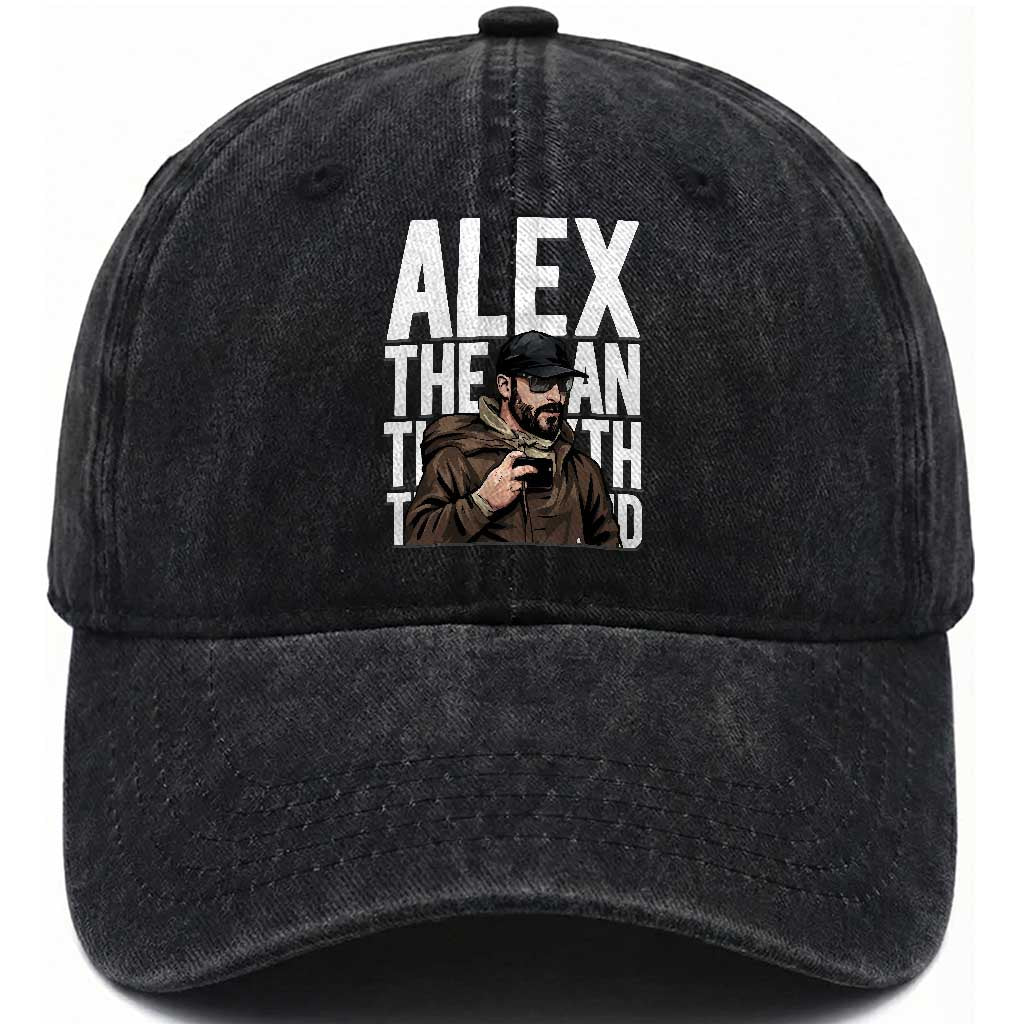 Alex Pretti Washed Cotton Baseball Cap Alex The Man The Myth The Legend Vintage Gift TS12 Print Your Wear
