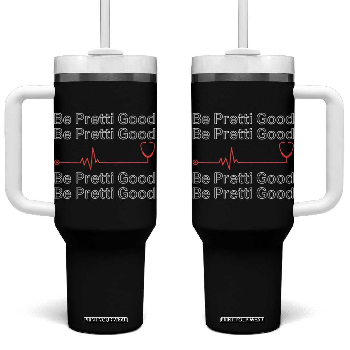 Be Pretti Good Tumbler With Handle Nurse Tribute Alex Pretti Healthcare Gift TS12 One Size: 40 oz Black Print Your Wear