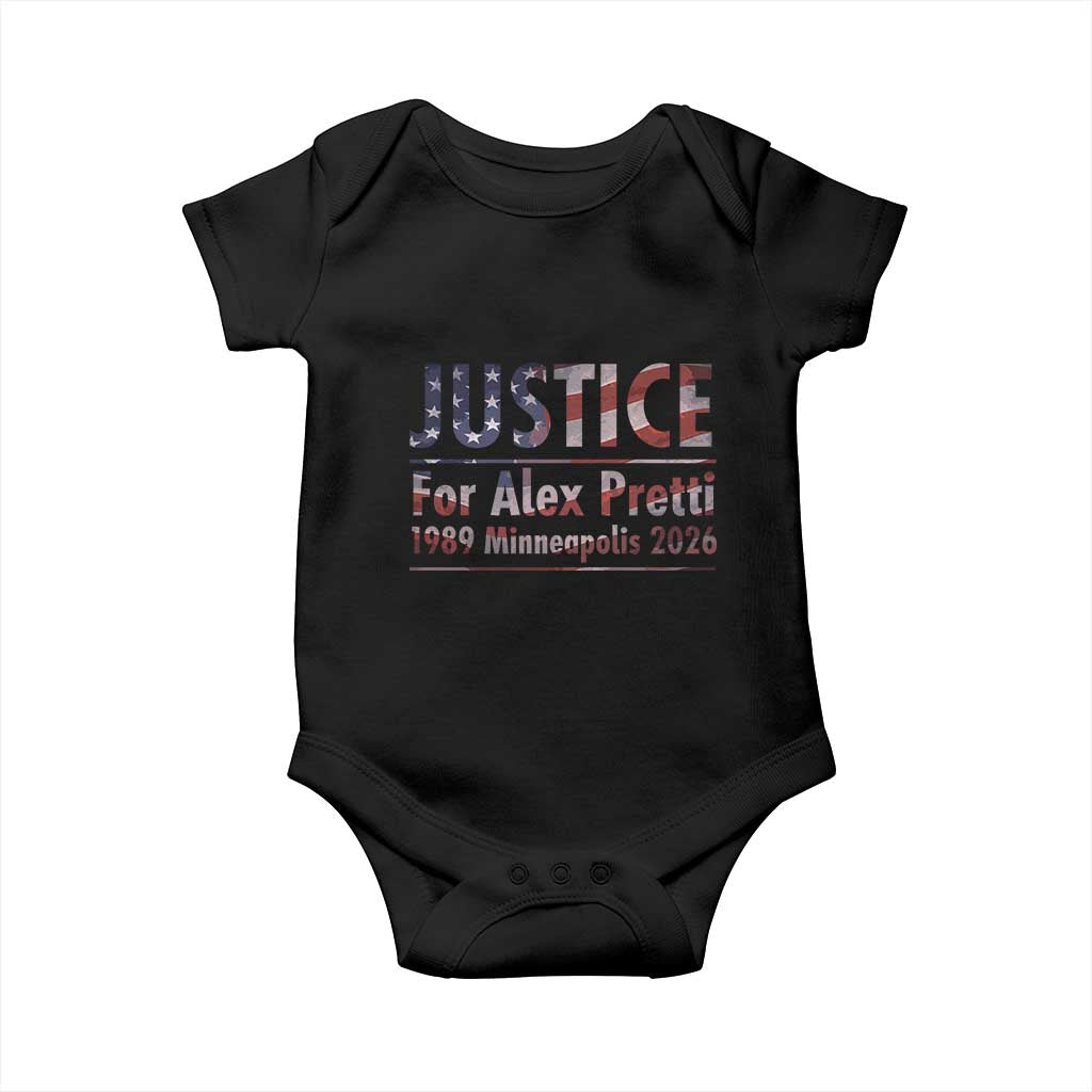 Justice For Alex Pretti Baby Onesie Minneapolis MN Tribute Gift TS12 Black Print Your Wear