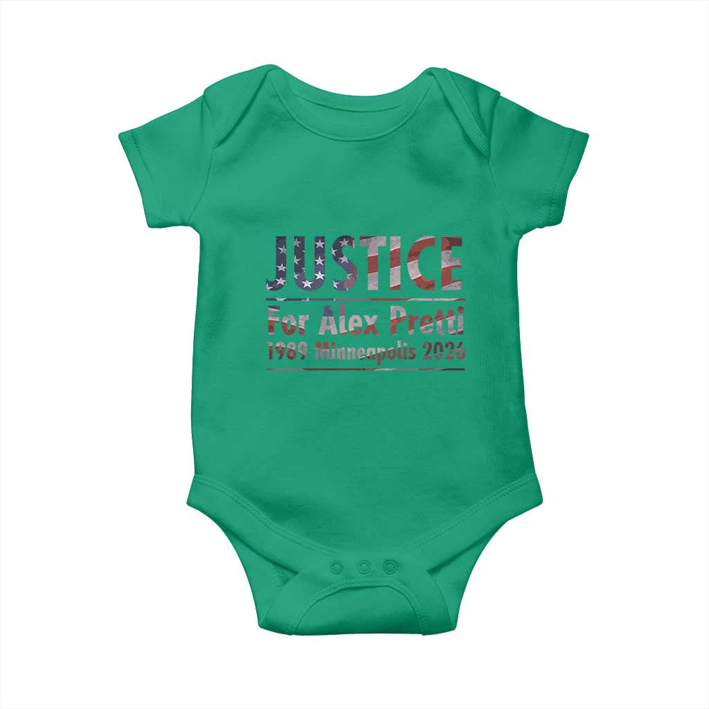 Justice For Alex Pretti Baby Onesie Minneapolis MN Tribute Gift TS12 Irish Green Print Your Wear