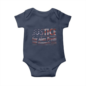 Justice For Alex Pretti Baby Onesie Minneapolis MN Tribute Gift TS12 Navy Print Your Wear