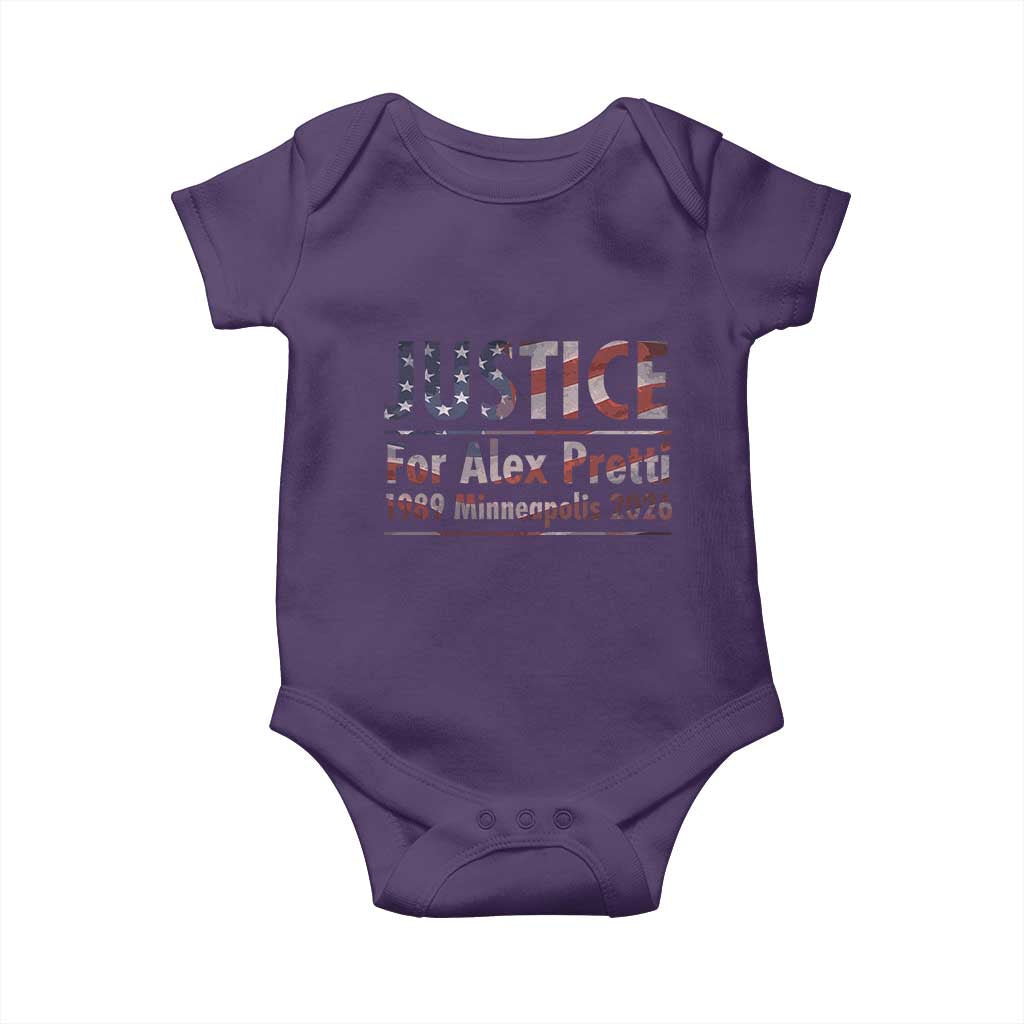 Justice For Alex Pretti Baby Onesie Minneapolis MN Tribute Gift TS12 Purple Print Your Wear