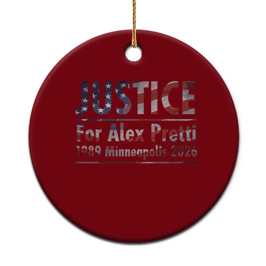 Justice For Alex Pretti Ceramic Ornament Minneapolis MN Tribute Gift TS12 1pc Red Print Your Wear