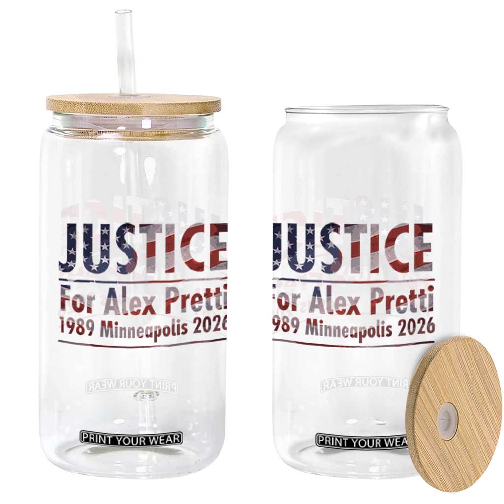 Justice For Alex Pretti Glass Can Minneapolis MN Tribute Gift TS12 Print Your Wear