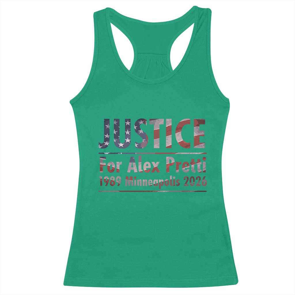 Justice For Alex Pretti Racerback Tank Top Minneapolis MN Tribute Gift TS12 Irish Green Print Your Wear