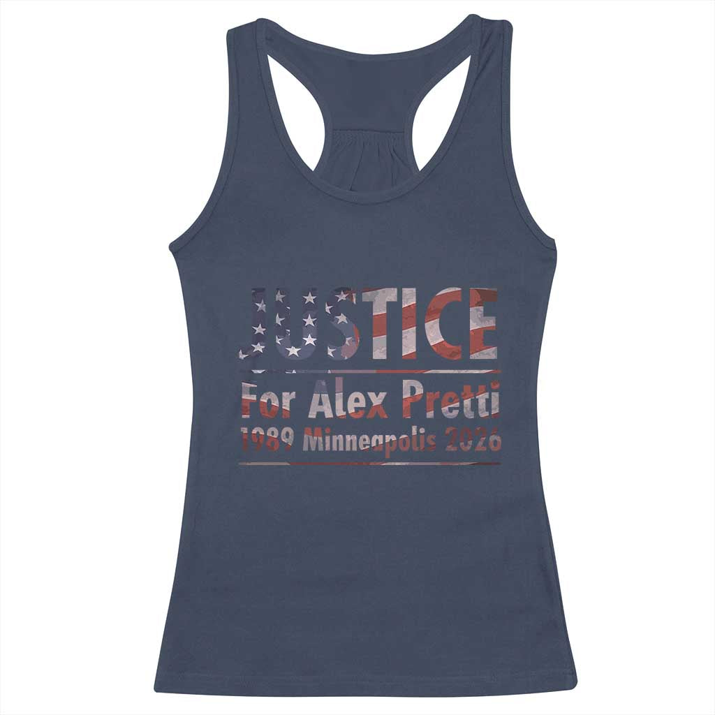 Justice For Alex Pretti Racerback Tank Top Minneapolis MN Tribute Gift TS12 Navy Print Your Wear