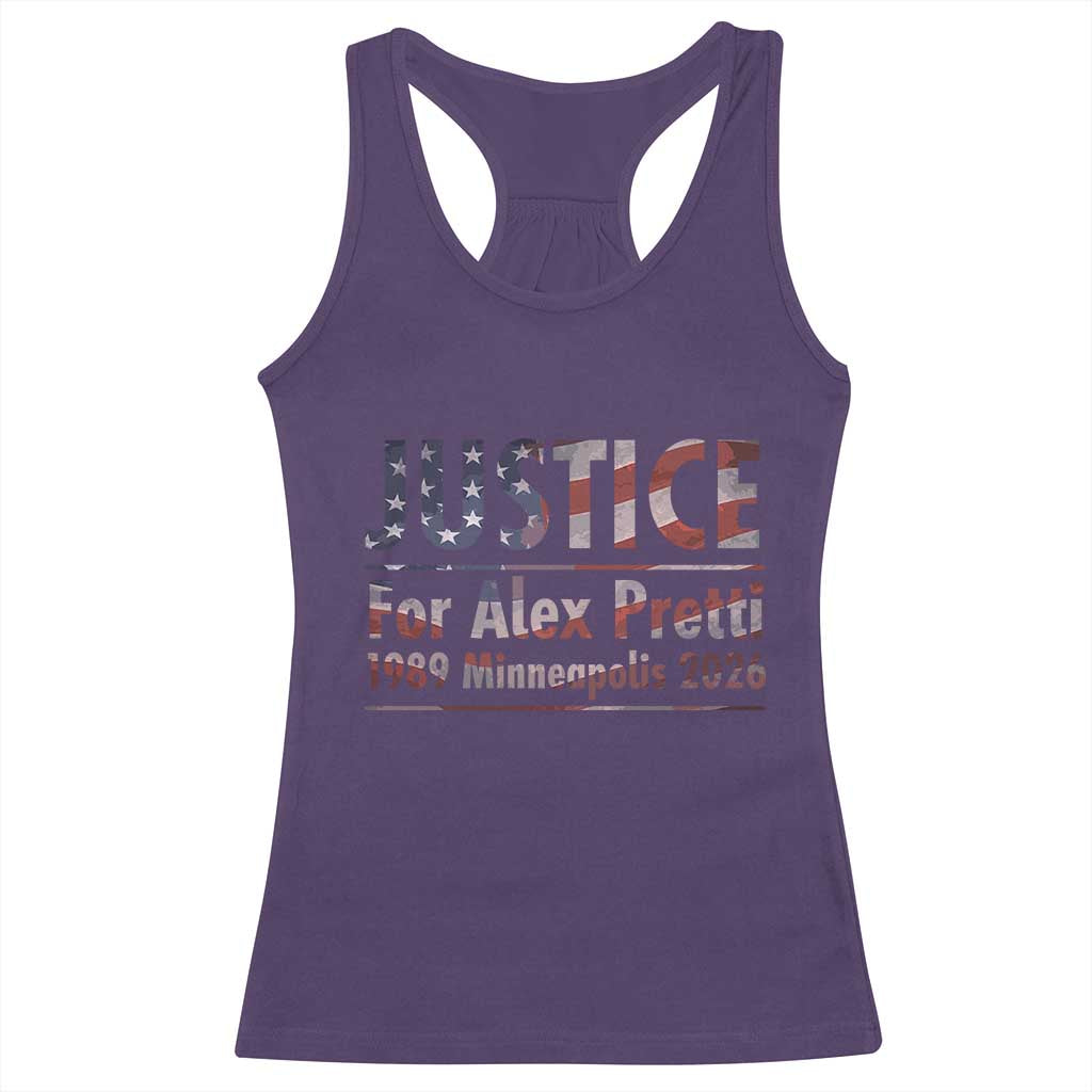 Justice For Alex Pretti Racerback Tank Top Minneapolis MN Tribute Gift TS12 Purple Print Your Wear
