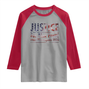 Justice For Alex Pretti Raglan Shirt Minneapolis MN Tribute Gift TS12 Sport Gray Red Print Your Wear