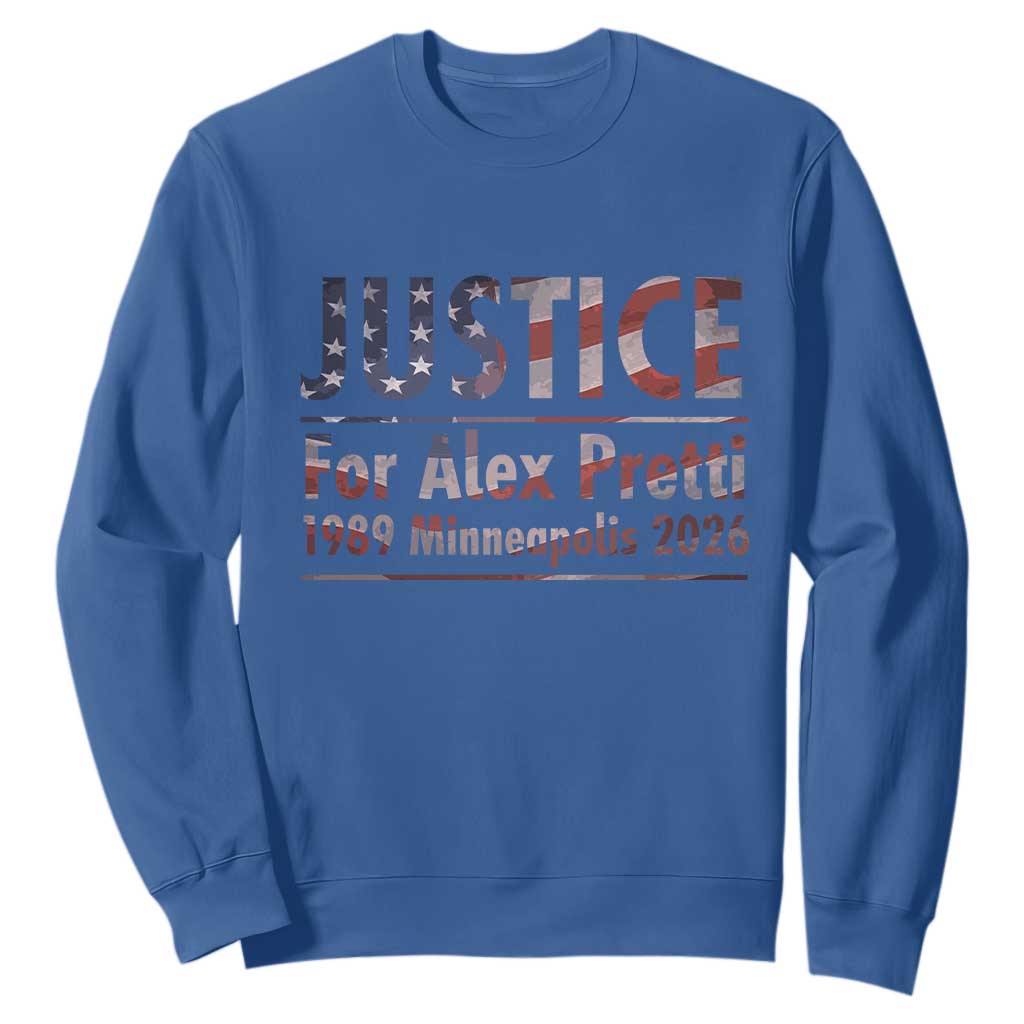 Justice For Alex Pretti Sweatshirt Minneapolis MN Tribute Gift TS12 Royal Blue Print Your Wear