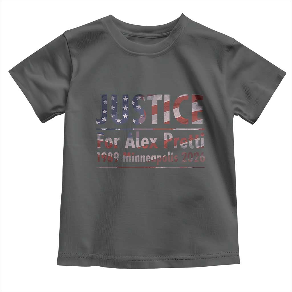 Justice For Alex Pretti Toddler T Shirt Minneapolis MN Tribute Gift TS12 Dark Heather Print Your Wear