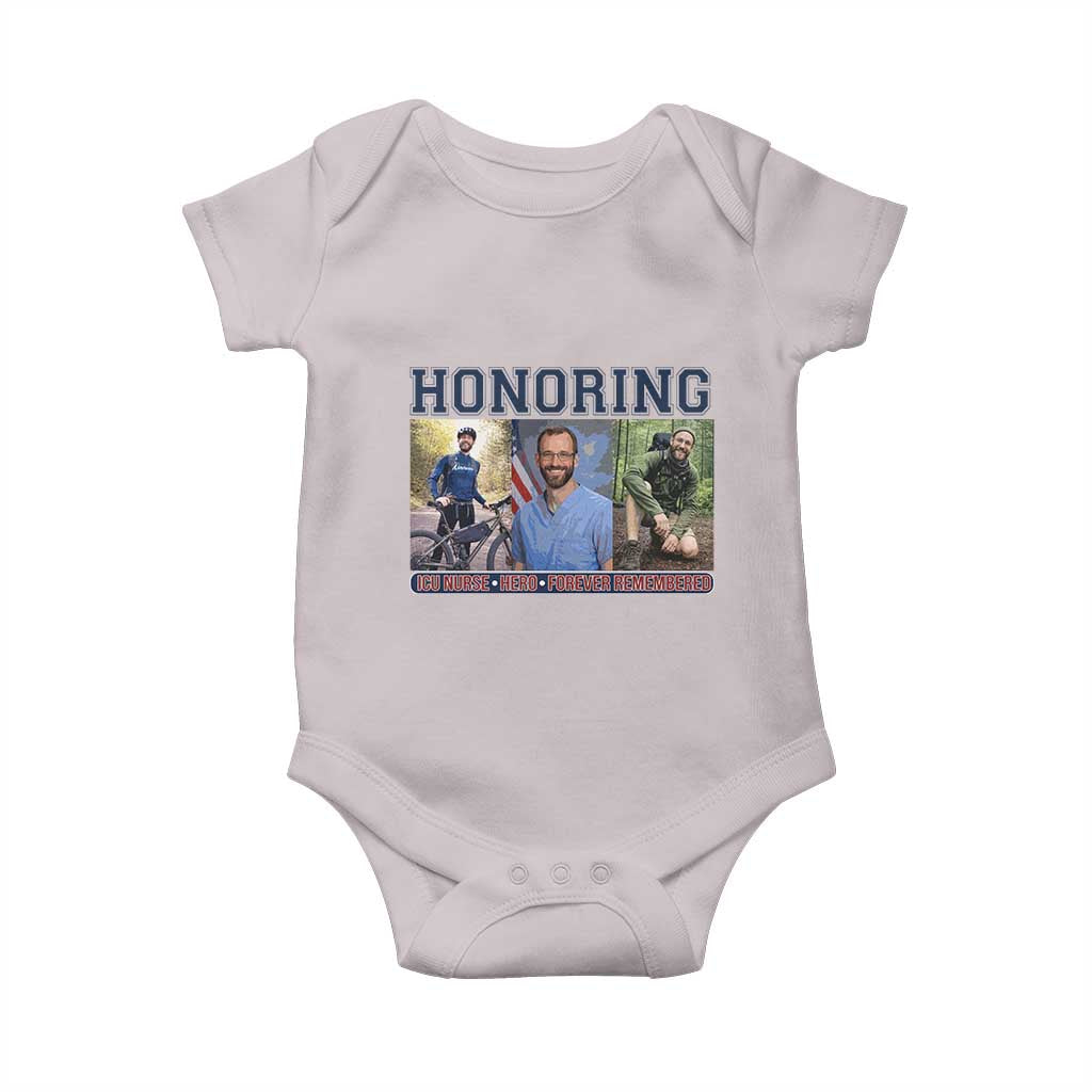 Honoring Alex Pretti Memorial Baby Onesie ICU Nurse Hero Tribute Minneapolis TS12 Ice Gray Print Your Wear