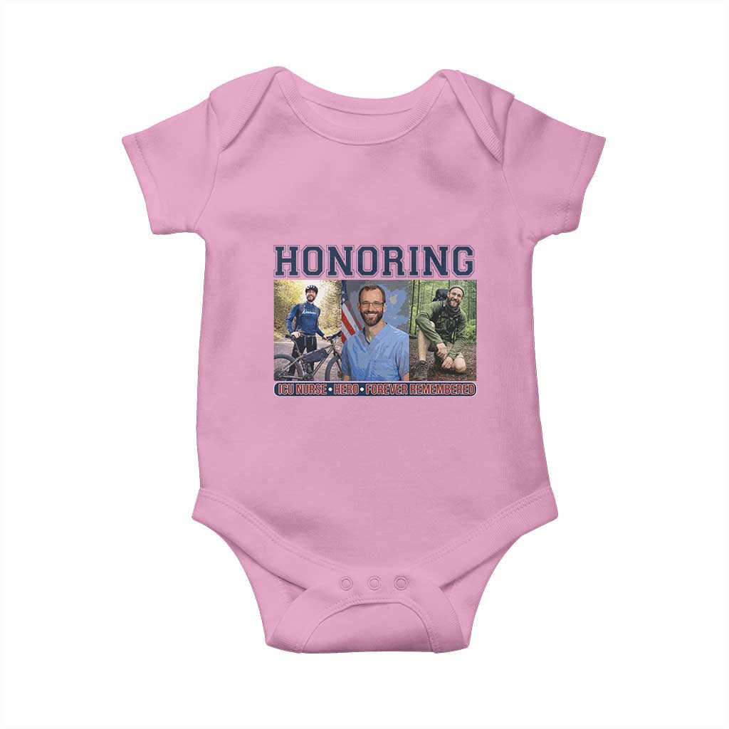 Honoring Alex Pretti Memorial Baby Onesie ICU Nurse Hero Tribute Minneapolis TS12 Light Pink Print Your Wear