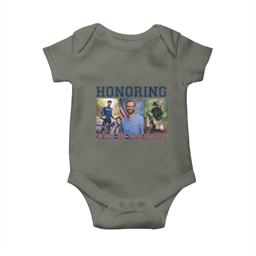 Honoring Alex Pretti Memorial Baby Onesie ICU Nurse Hero Tribute Minneapolis TS12 Military Green Print Your Wear