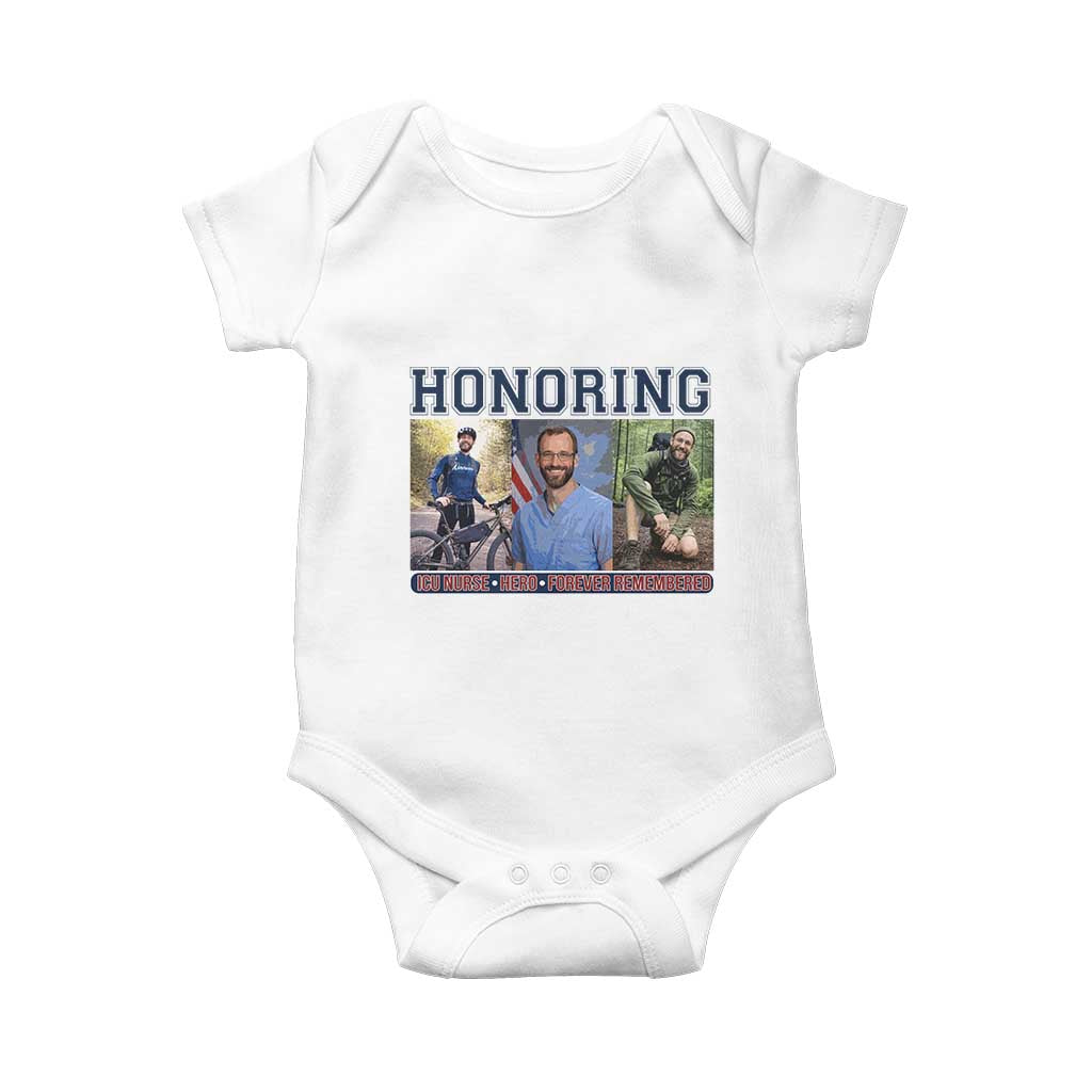 Honoring Alex Pretti Memorial Baby Onesie ICU Nurse Hero Tribute Minneapolis TS12 White Print Your Wear