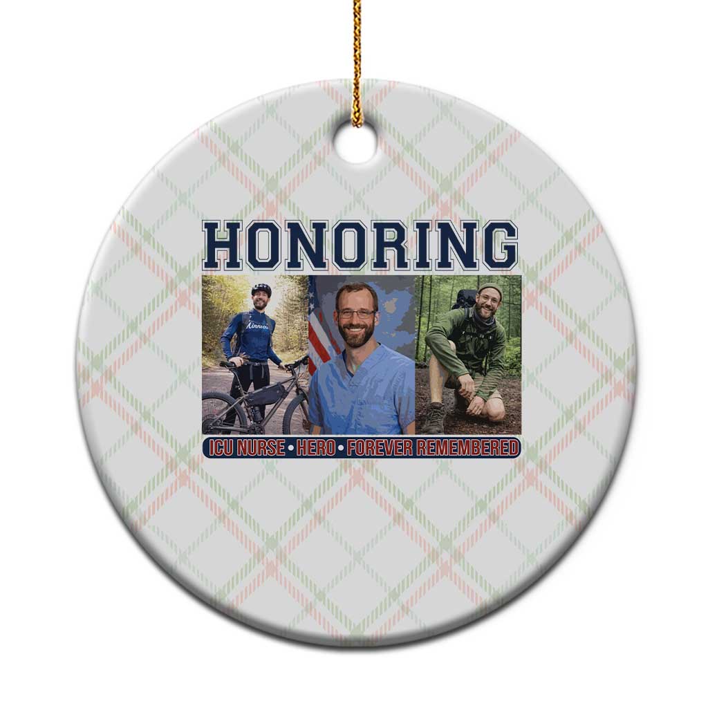 Honoring Alex Pretti Memorial Ceramic Ornament ICU Nurse Hero Tribute Minneapolis TS12 1pc Christmas Plaid Print Your Wear