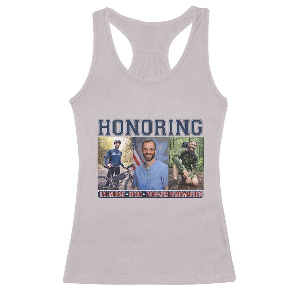 Honoring Alex Pretti Memorial Racerback Tank Top ICU Nurse Hero Tribute Minneapolis TS12 Ice Gray Print Your Wear
