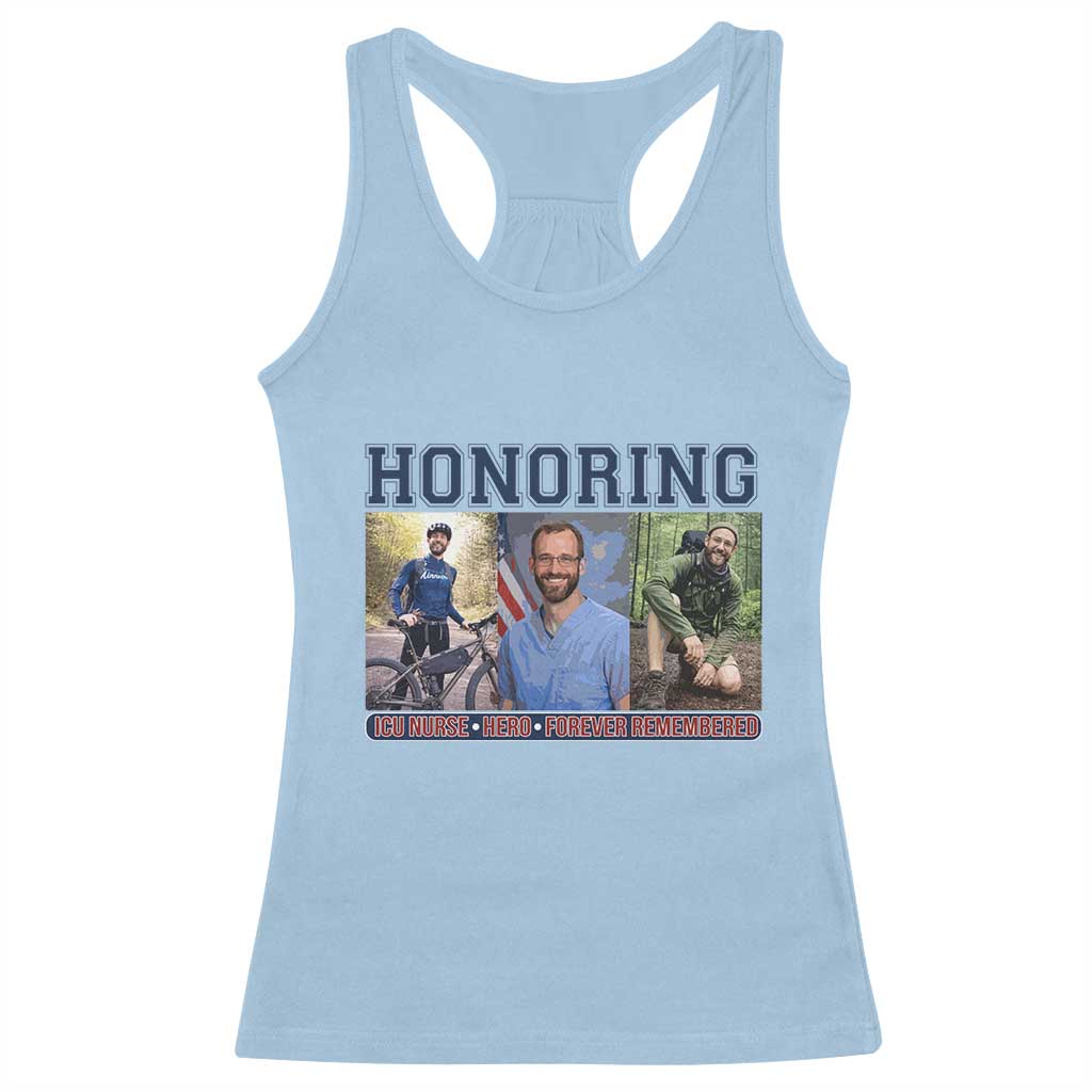 Honoring Alex Pretti Memorial Racerback Tank Top ICU Nurse Hero Tribute Minneapolis TS12 Light Blue Print Your Wear