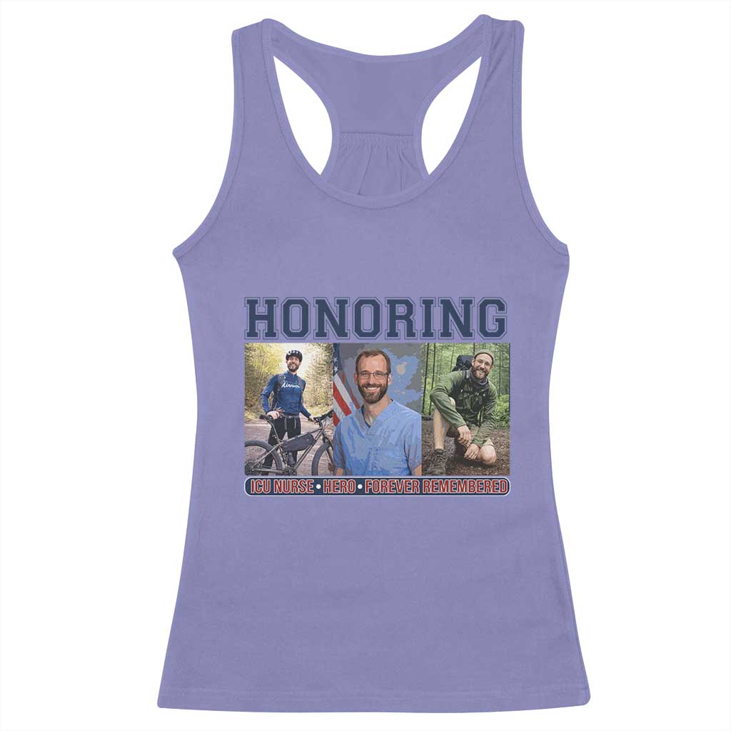 Honoring Alex Pretti Memorial Racerback Tank Top ICU Nurse Hero Tribute Minneapolis TS12 Violet Print Your Wear