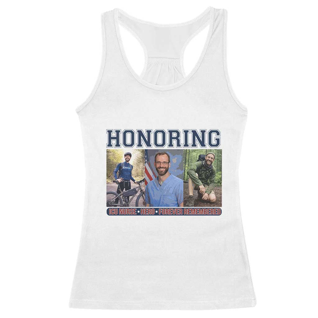 Honoring Alex Pretti Memorial Racerback Tank Top ICU Nurse Hero Tribute Minneapolis TS12 White Print Your Wear