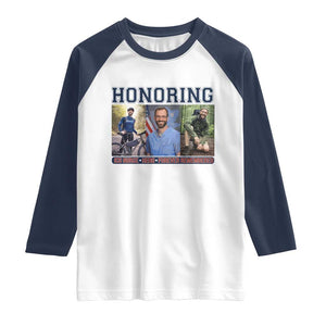 Honoring Alex Pretti Memorial Raglan Shirt ICU Nurse Hero Tribute Minneapolis TS12 White Navy Print Your Wear