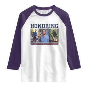 Honoring Alex Pretti Memorial Raglan Shirt ICU Nurse Hero Tribute Minneapolis TS12 White Purple Print Your Wear