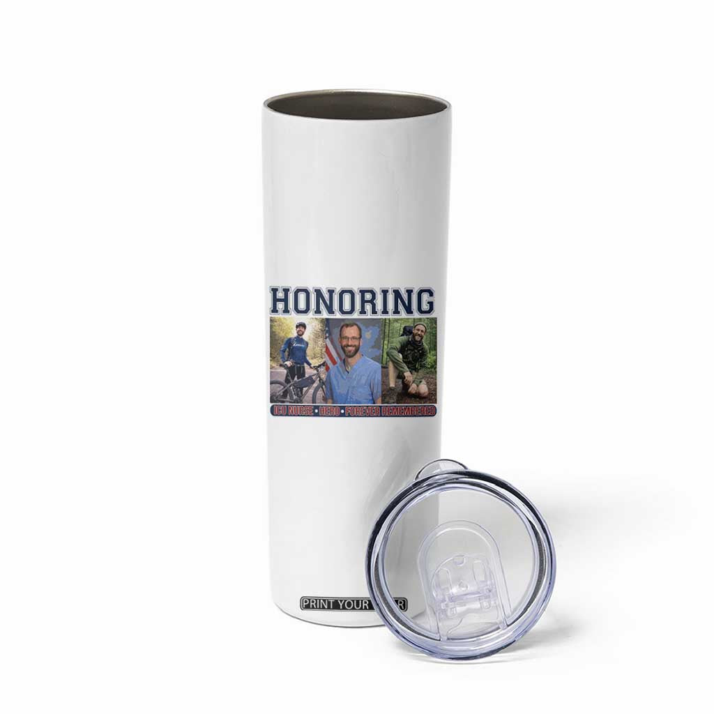 Honoring Alex Pretti Memorial Skinny Tumbler ICU Nurse Hero Tribute Minneapolis TS12 Print Your Wear