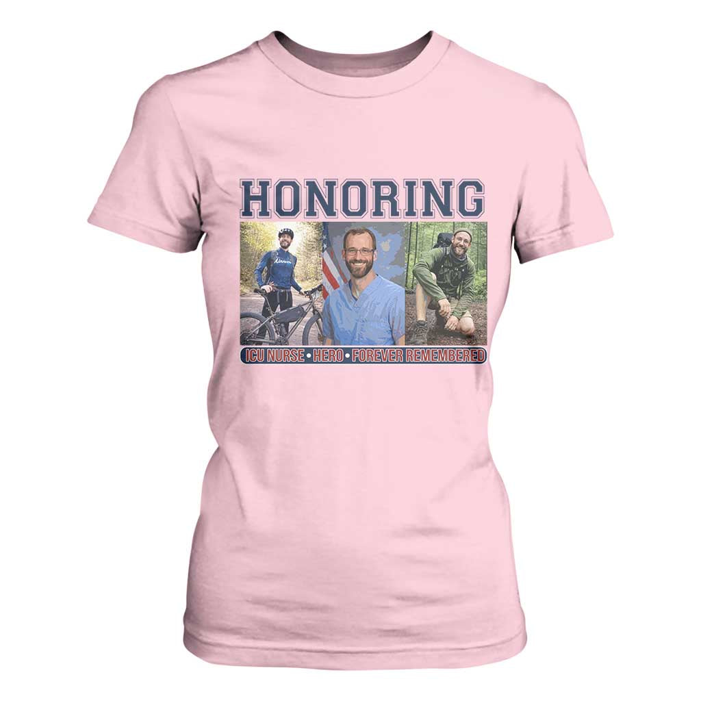 Honoring Alex Pretti Memorial T Shirt For Women ICU Nurse Hero Tribute Minneapolis TS12 Light Pink Print Your Wear