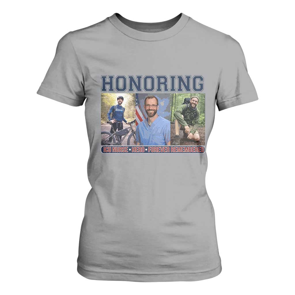 Honoring Alex Pretti Memorial T Shirt For Women ICU Nurse Hero Tribute Minneapolis TS12 Sport Gray Print Your Wear