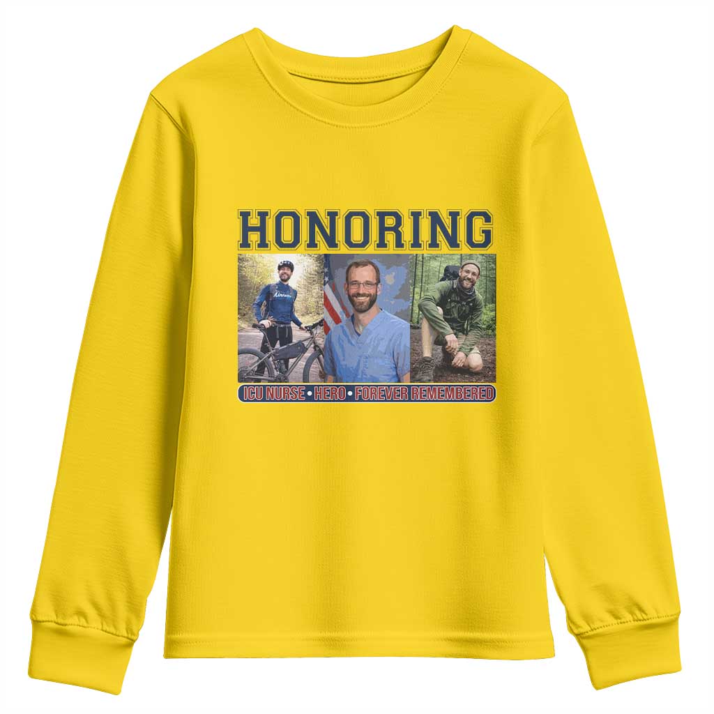 Honoring Alex Pretti Memorial Youth Sweatshirt ICU Nurse Hero Tribute Minneapolis TS12 Daisy Print Your Wear