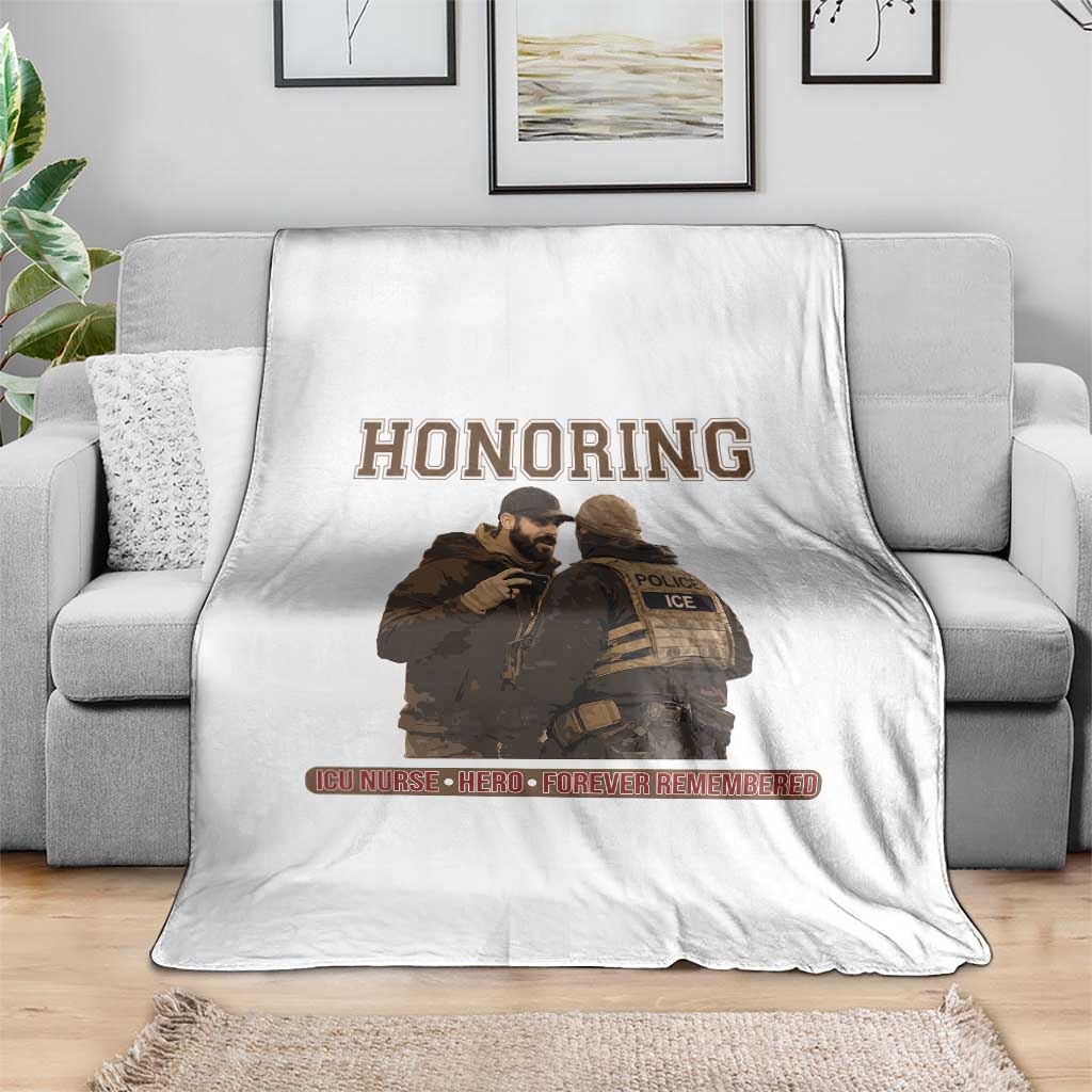 Honoring Alex Pretti ICU Nurse Tribute Support Gift Throw Blanket TS12 Print Your Wear