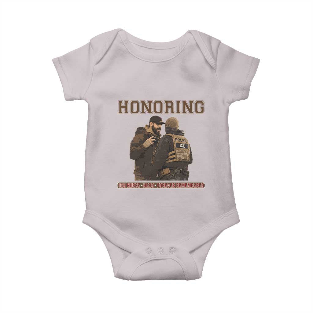 Honoring Alex Pretti ICU Nurse Tribute Support Gift Baby Onesie TS12 Ice Gray Print Your Wear