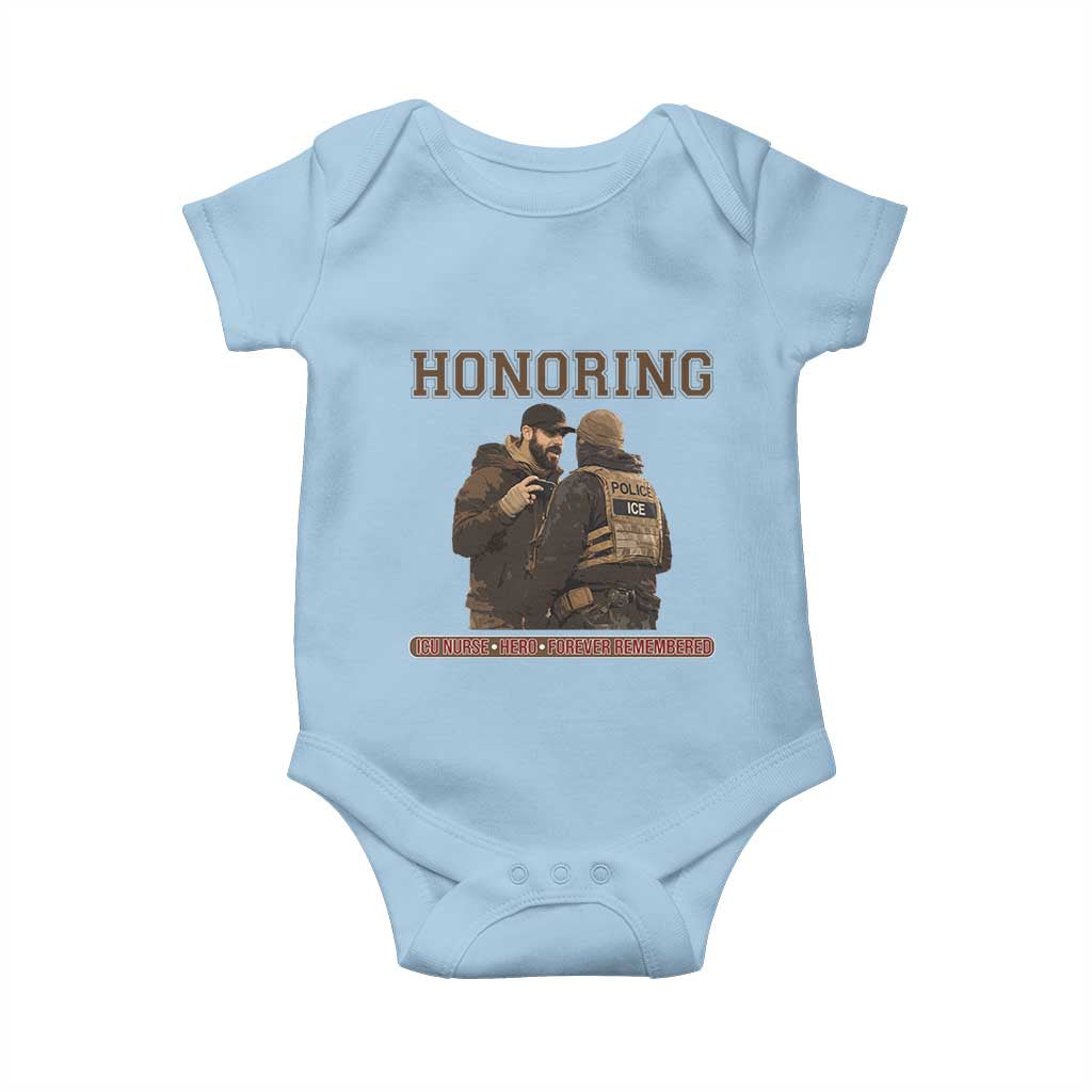 Honoring Alex Pretti ICU Nurse Tribute Support Gift Baby Onesie TS12 Light Blue Print Your Wear