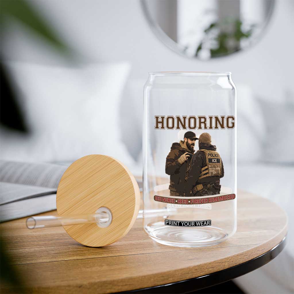 Honoring Alex Pretti ICU Nurse Tribute Support Gift Glass Can TS12 Print Your Wear