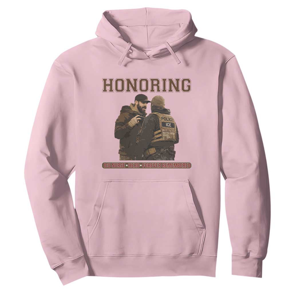 Honoring Alex Pretti ICU Nurse Tribute Support Gift Hoodie TS12 Light Pink Print Your Wear