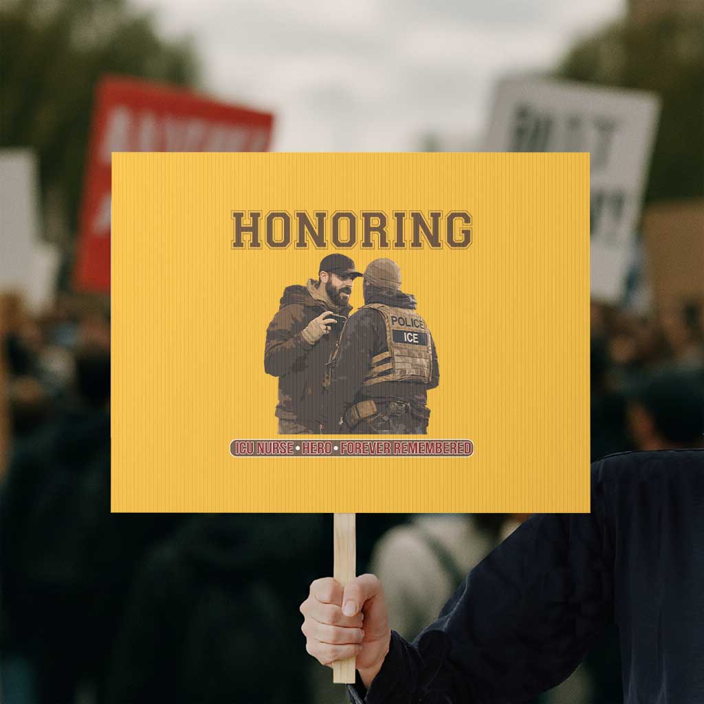 Honoring Alex Pretti ICU Nurse Tribute Support Gift Protest Sign TS12 Horizontal 18