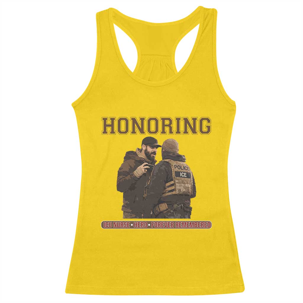 Honoring Alex Pretti ICU Nurse Tribute Support Gift Racerback Tank Top TS12 Daisy Print Your Wear
