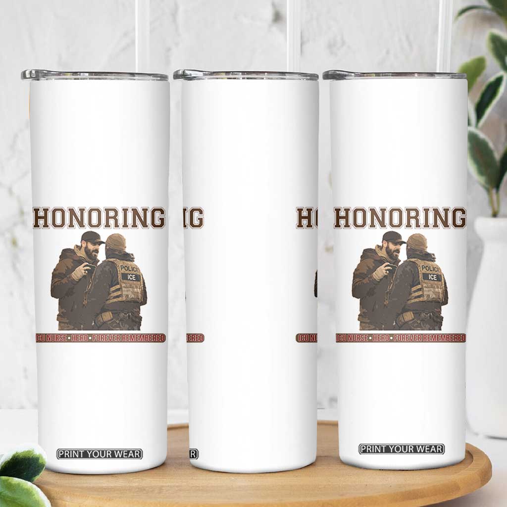 Honoring Alex Pretti ICU Nurse Tribute Support Gift Skinny Tumbler TS12 Print Your Wear