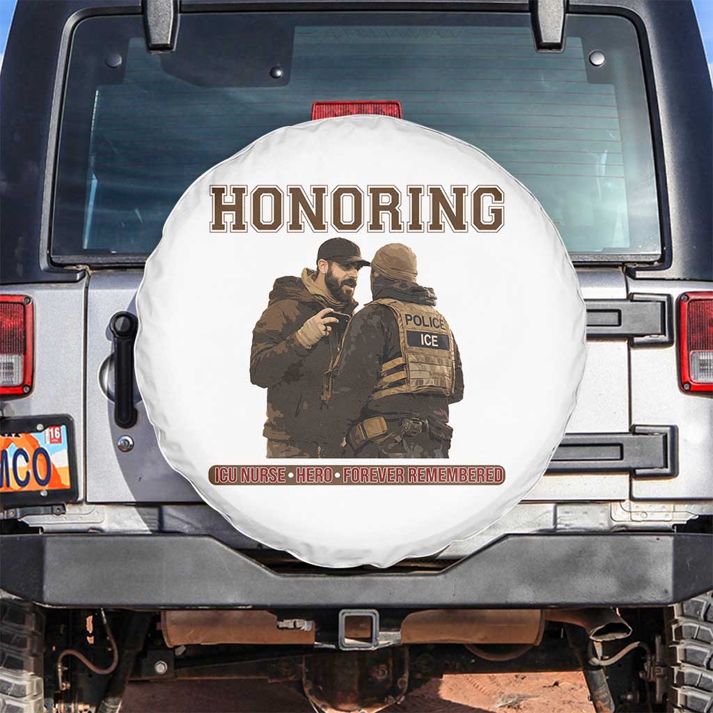Honoring Alex Pretti ICU Nurse Tribute Support Gift Spare Tire Cover TS12 No hole White Print Your Wear
