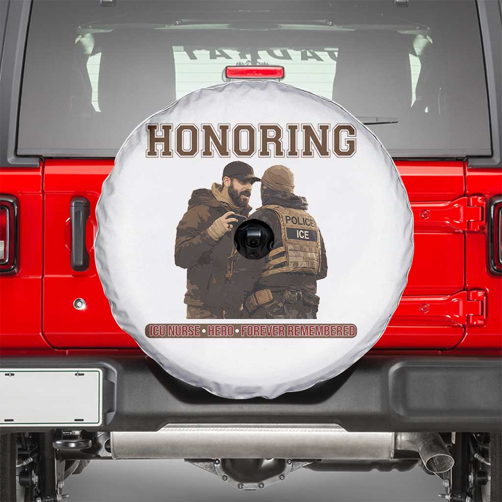 Honoring Alex Pretti ICU Nurse Tribute Support Gift Spare Tire Cover TS12 White Print Your Wear