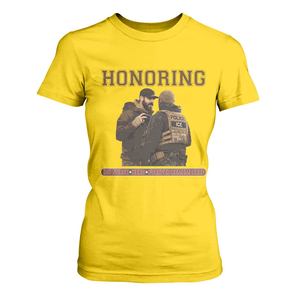 Honoring Alex Pretti ICU Nurse Tribute Support Gift T Shirt For Women TS12 Daisy Print Your Wear
