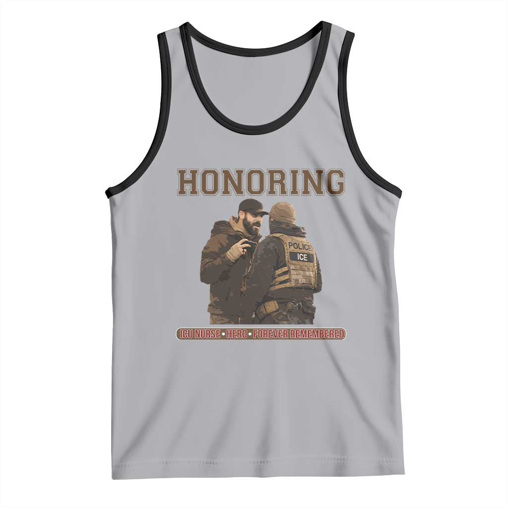 Honoring Alex Pretti ICU Nurse Tribute Support Gift Tank Top TS12 Athletic Heather Black Print Your Wear