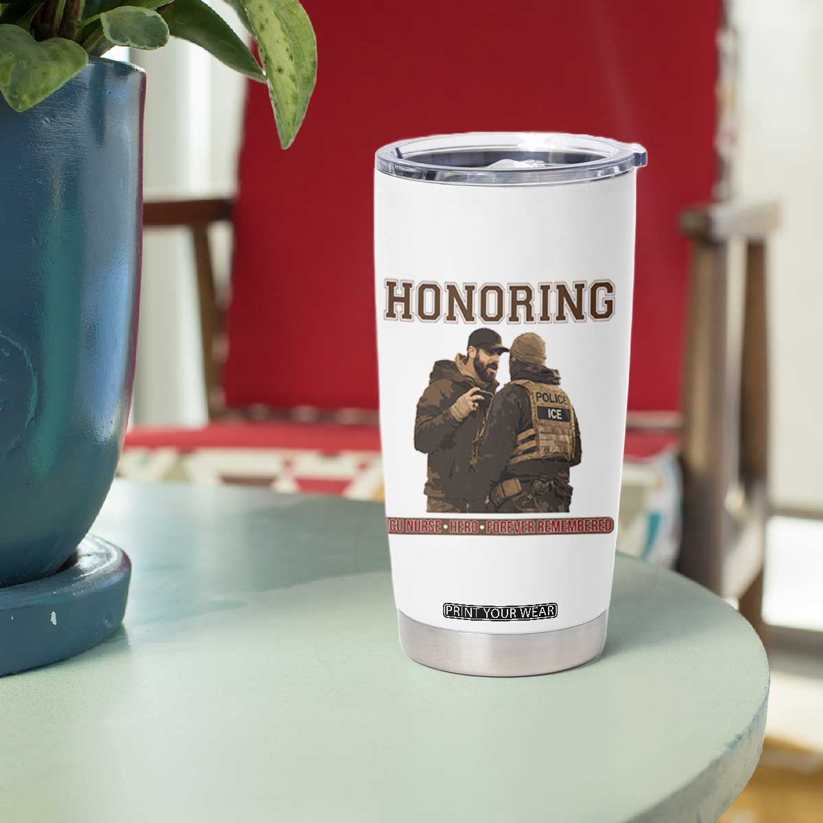 Honoring Alex Pretti ICU Nurse Tribute Support Gift Tumbler Cup TS12 Print Your Wear