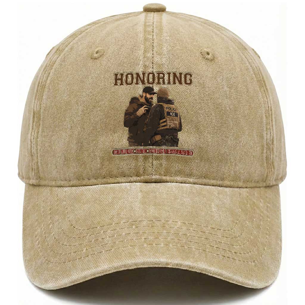 Honoring Alex Pretti ICU Nurse Tribute Support Gift Washed Cotton Baseball Cap TS12 Print Your Wear
