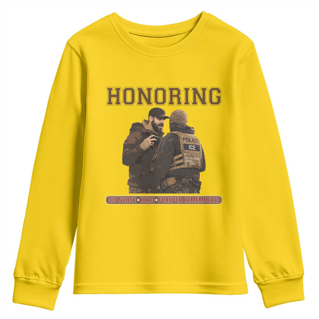Honoring Alex Pretti ICU Nurse Tribute Support Gift Youth Sweatshirt TS12 Daisy Print Your Wear