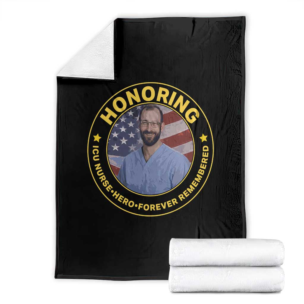 Alex Pretti Memorial Healthcare Hero Throw Blanket Minneapolis Support Gift TS12 Black Print Your Wear
