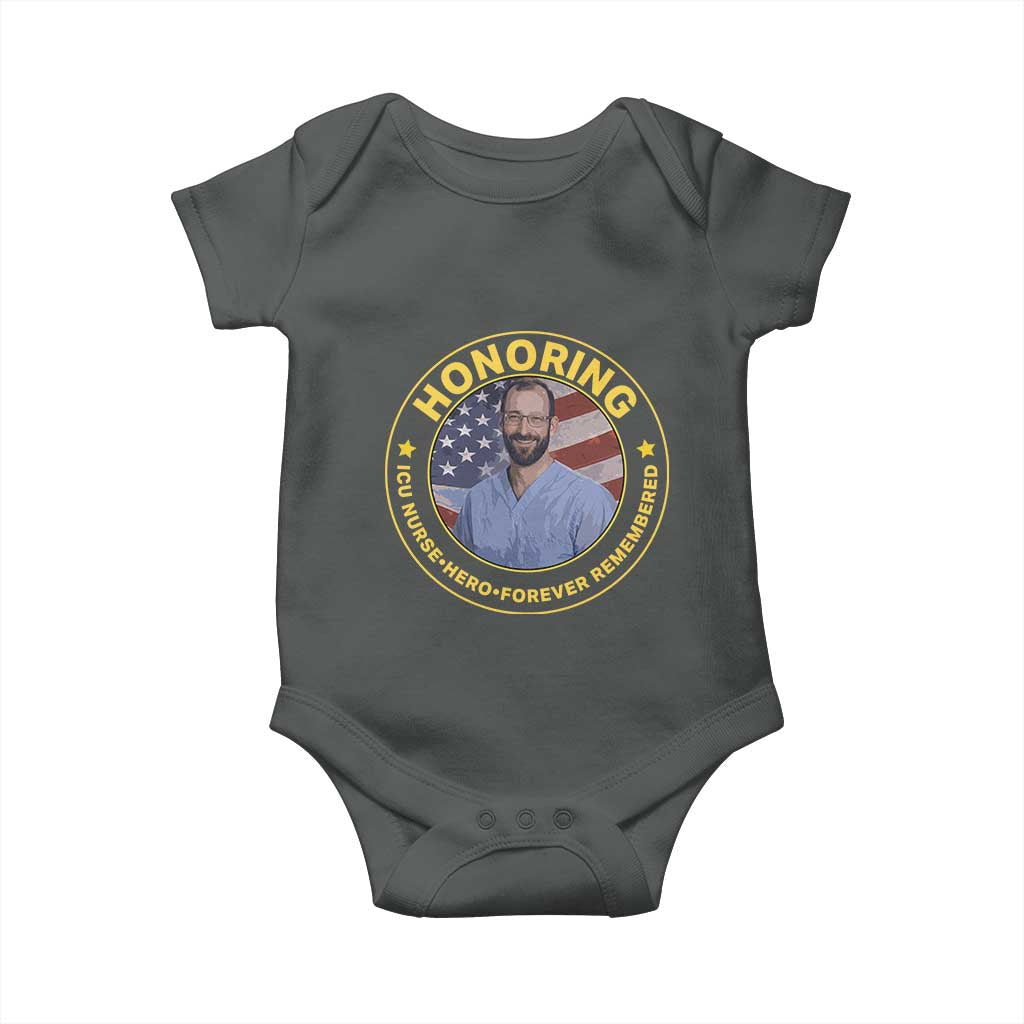 Alex Pretti Memorial Healthcare Hero Baby Onesie Minneapolis Support Gift TS12 Dark Heather Print Your Wear