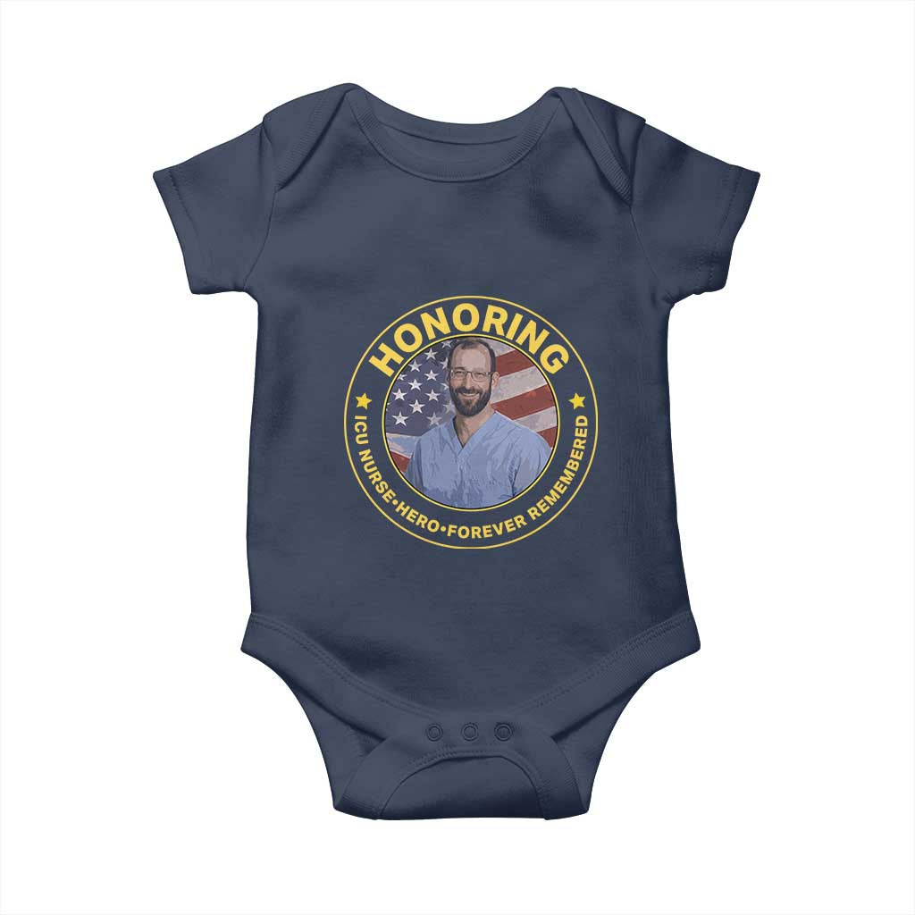 Alex Pretti Memorial Healthcare Hero Baby Onesie Minneapolis Support Gift TS12 Navy Print Your Wear