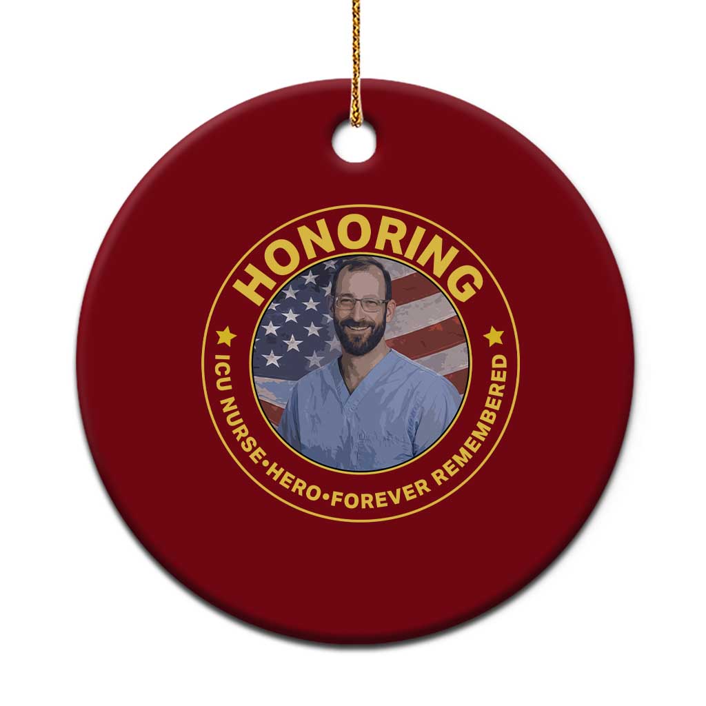 Alex Pretti Memorial Healthcare Hero Ceramic Ornament Minneapolis Support Gift TS12 1pc Red Print Your Wear